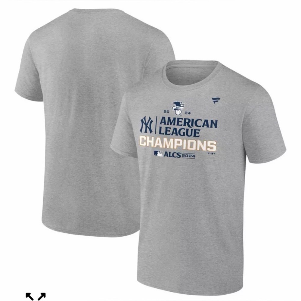 NEW Mens HeatherGray NY Yankees 2024 American League Champions Locker Room Tee